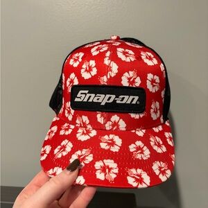 Snap-on Red Floral Men's Hat
